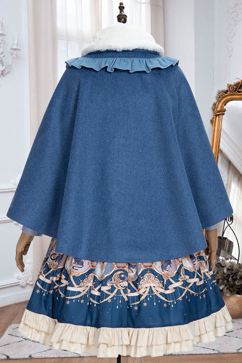 Blue Explore The Stars Ruffled Classic Lolita Skirt Dress - Product - 8