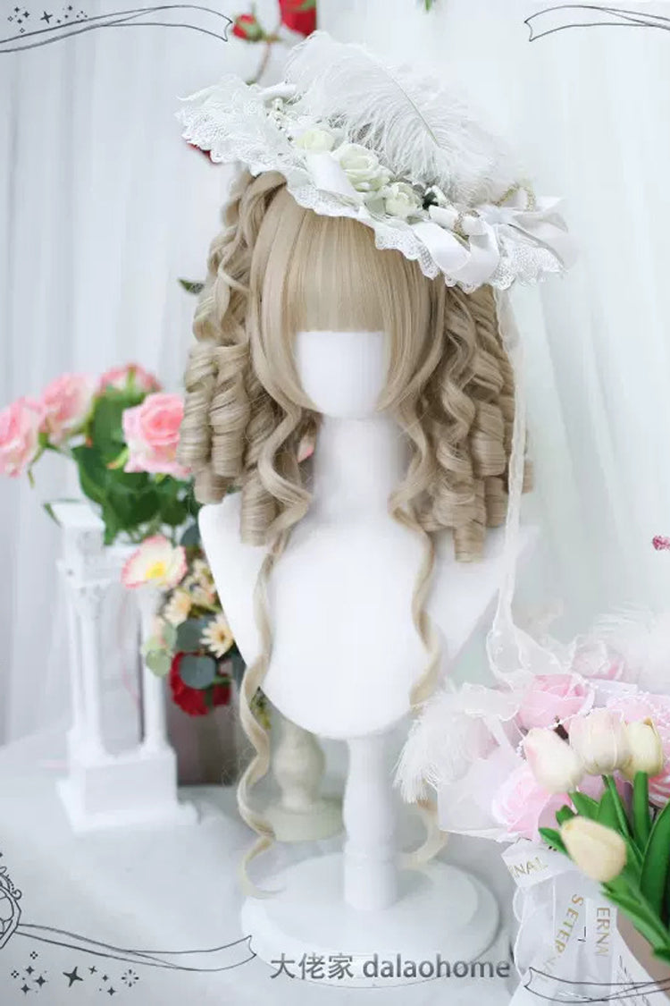 Beige Secondary Roman Curls Sweet Lolita Wigs - Product - 4
