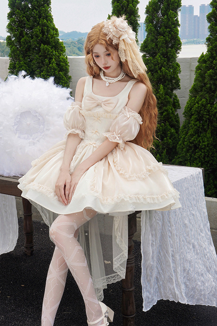 Moonlight Symphony Cardigan Bowknot Sweet Elegant Princess Lolita Jsk Dress 2 Colors - Product - 13