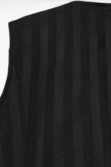 Black V Collar Sleeveless Striped Print Buckle Men's Punk Vest - Product - 7