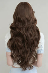 Chestnut Brown Center-Parted Big Wave Long Curly Daily Sweet Lolita Wig - Product - 3