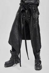 Black D-ring Buckle Zipper Men's Punk Skirt - Product - 4