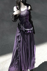Purple [Madame Butterfly] Ruffle Bowknot Lace Sweet Elegant Gorgeous Lolita Jsk Dress - Product - 15