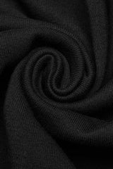 Black Long Sleeves Moon Print Leather Stitching Irregular Womens Steampunk T-Shirt - Product - 5