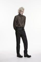 Black Embroidered Pleated Men's Gothic Accessory - Product - 4