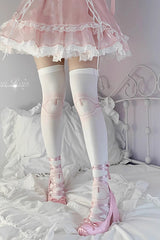 Nude Pinky Doll Tights Print Sweet Lolita Tights 3 Versions - Pink(Version3) - 4
