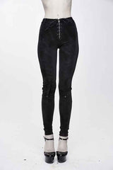 Dark Pattern Punk Stretchy Fitted Womens Pants With Bags - Product - 4