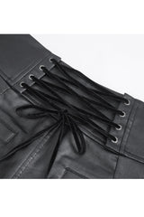 Black High Waisted Embroidery Men's Gothic Pants - Product - 5