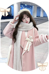 [Cute Bear] Long Sleeves Bowknot Sweet Lolita Long Coat 2 Colors - Product - 5