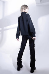 Black Unmarked Blade Gothic Handsome Ouji Lolita Long Pants - Product - 6