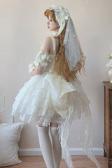 Ivory Angel Sweetheart Multi-Layered Lace Sweet Princess Ballet Lolita Dress - Product - 7