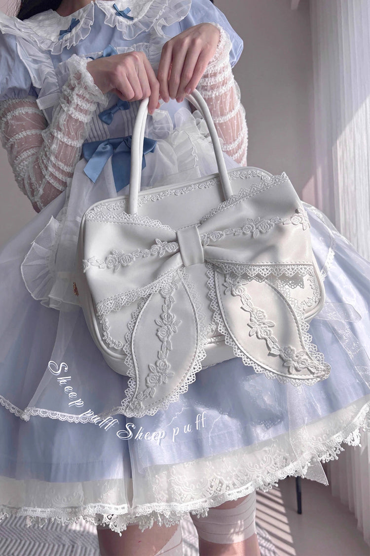 Sweet Bowknot Lace Zipper Japanese Lolita Handbag 3 Colors - Product - 3