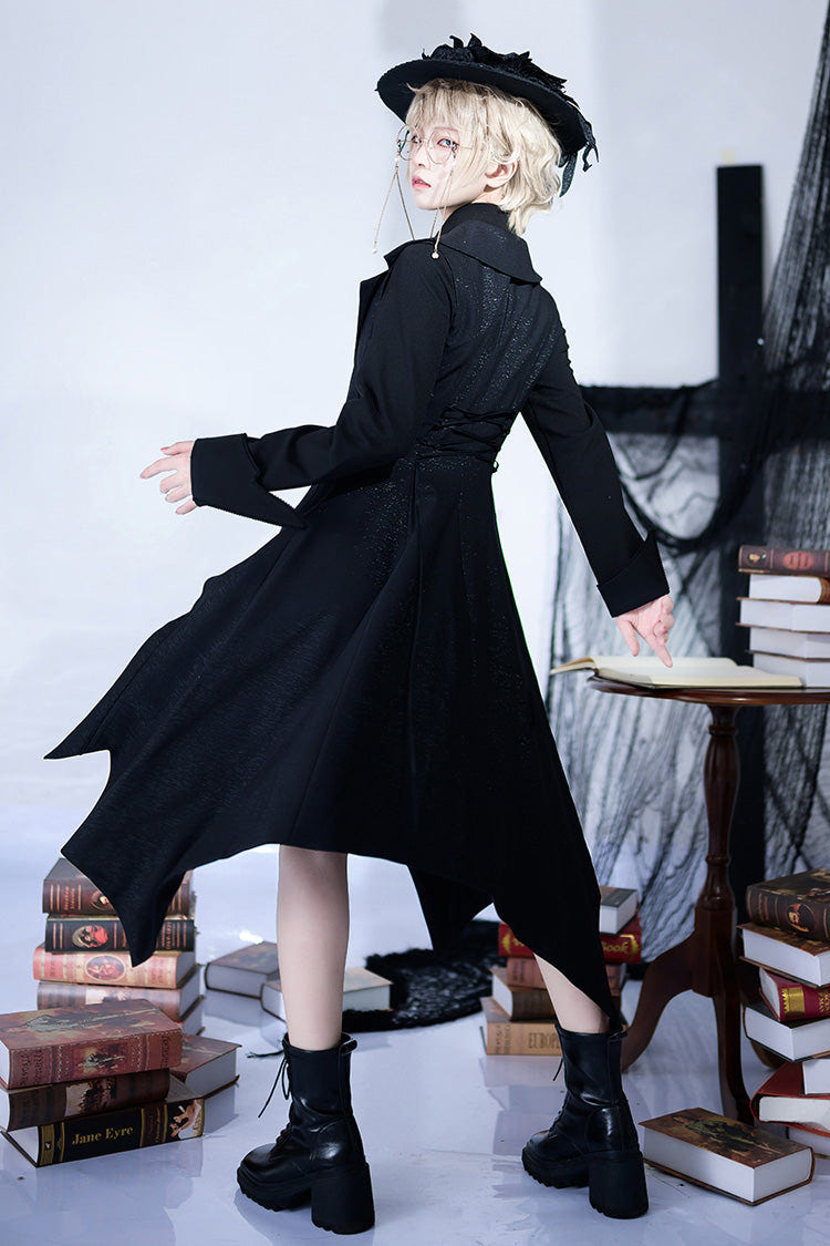 Black Irregular Ouji Fashion Gothic Vintage Handsome Cool Lolita Vest - Product - 6