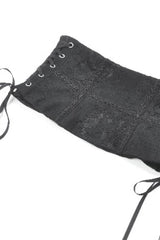 Black Floral Pattern Lace-Up Zippered Women's Gothic Waist Corset - Product - 16