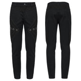 Black Men's Gothic Ring Skull Pants - Product - 5