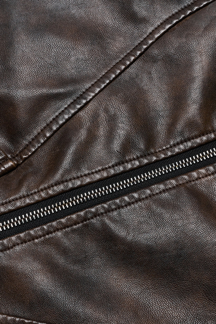Buckle Faux Leather Side Zipper Women's Steampunk Skirt 2 Colors - Product - 14