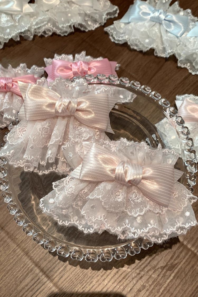 Multi-Color Strawberry Angel Cherry Blossom Tree Bowknot Lace Sweet Lolita Hand Sleeves 9 Colors - Pink 3 - 8