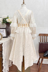 Golden Jacquard Print Ruffle Elegant Prince Handsome Ouji Lolita Shorts - Product - 12
