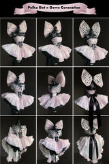 Pink [Polka Dot × Gown Coronation] Sleeveless Printed Ruffled Bow Lace-Up Princess Gorgeous Sweet Lolita Dress - Product - 4