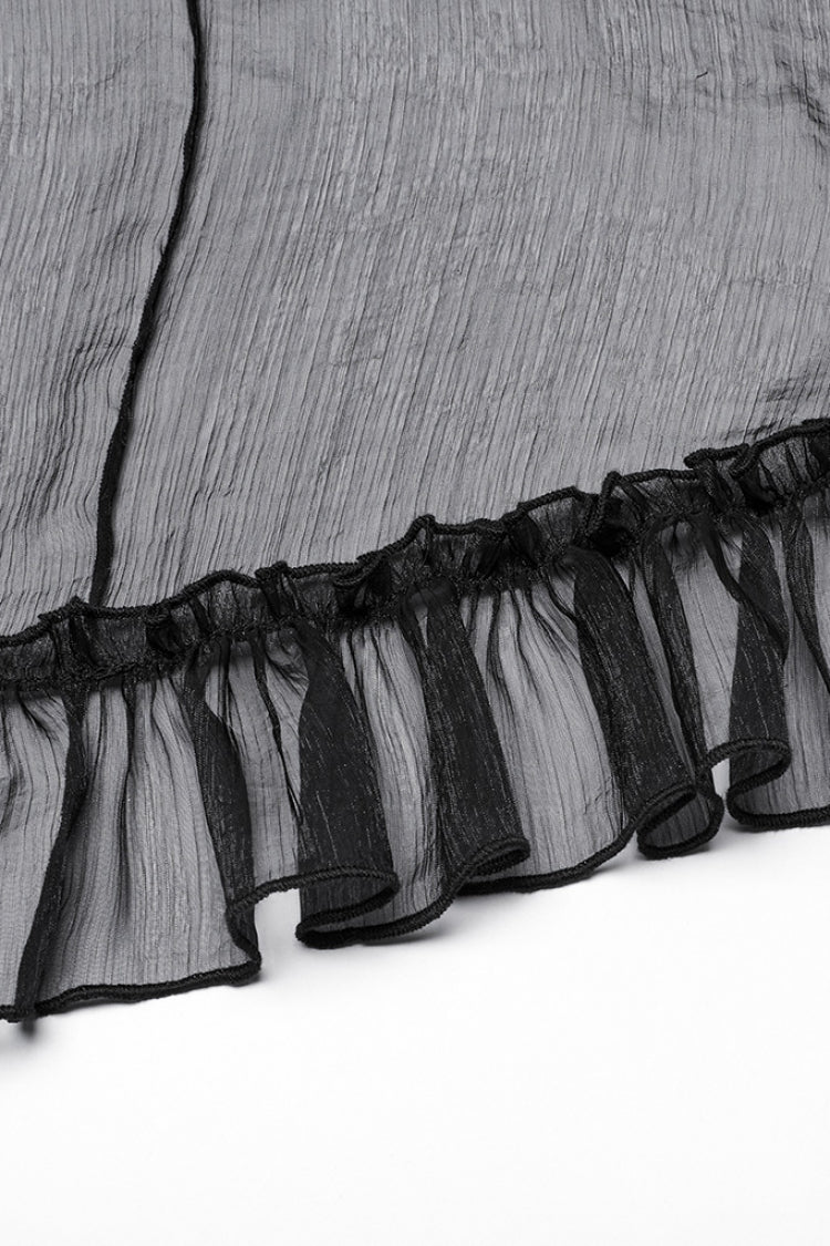 Black Ruffle Lace Women's Gothic Corset Skirt - Product - 7