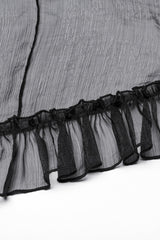 Black Ruffle Lace Women's Gothic Corset Skirt - Product - 7