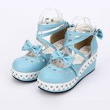 Round Toe Bowknot Lace Sweet Lolita Shoes - Product - 4