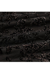 Black Plus Size Velvet Print Front Decals Knit Flare Women's Gothic Pants - Product - 7