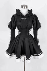 Japanese Long Sleeves Ruffle Bowknot Punk Jirai Kei Sweater Dress 3 Colors - Product - 2