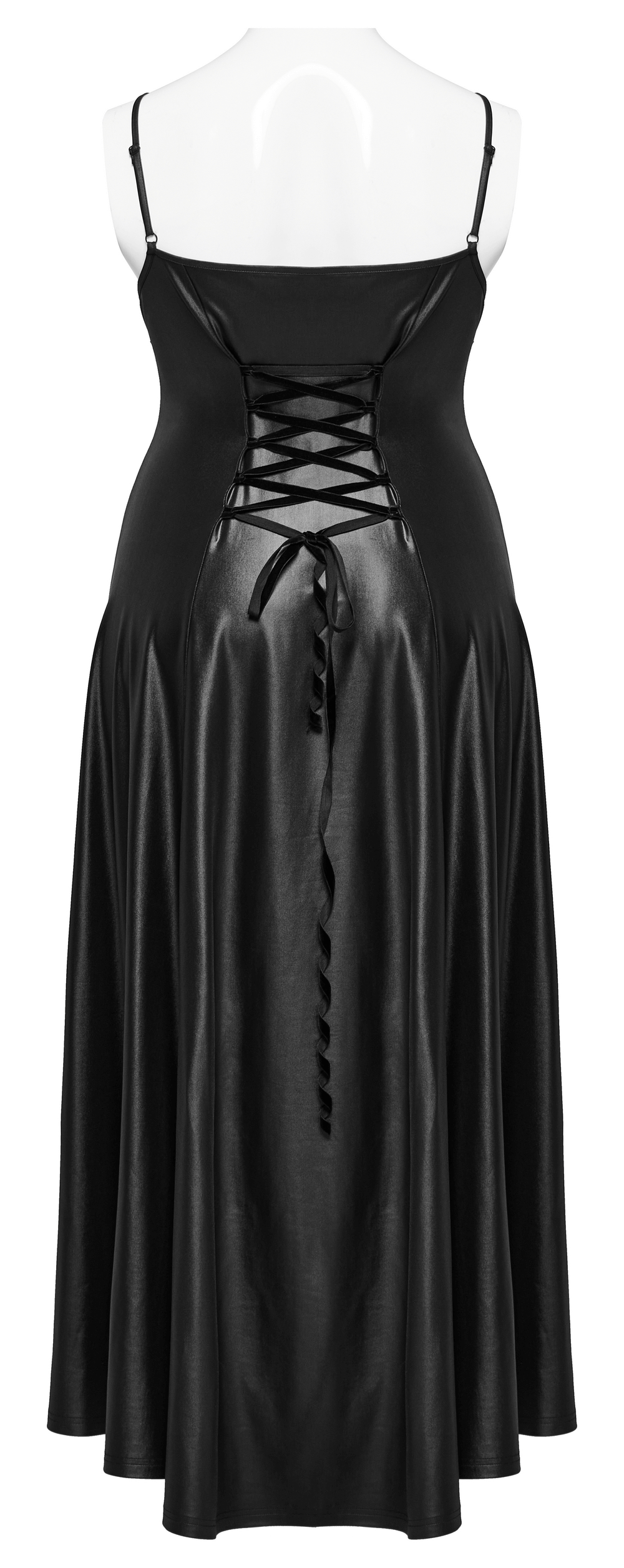 Daring Gothic Maxi Dress with Straps and Lace-up Back - image 6
