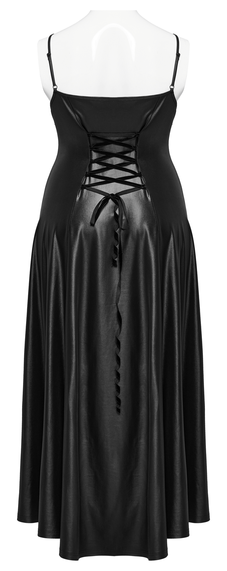 Daring Gothic Maxi Dress with Straps and Lace-up Back - image 6