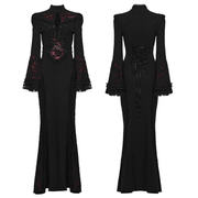 Dark Contrasting Gothic Lace Dress with Ruffles - image 3