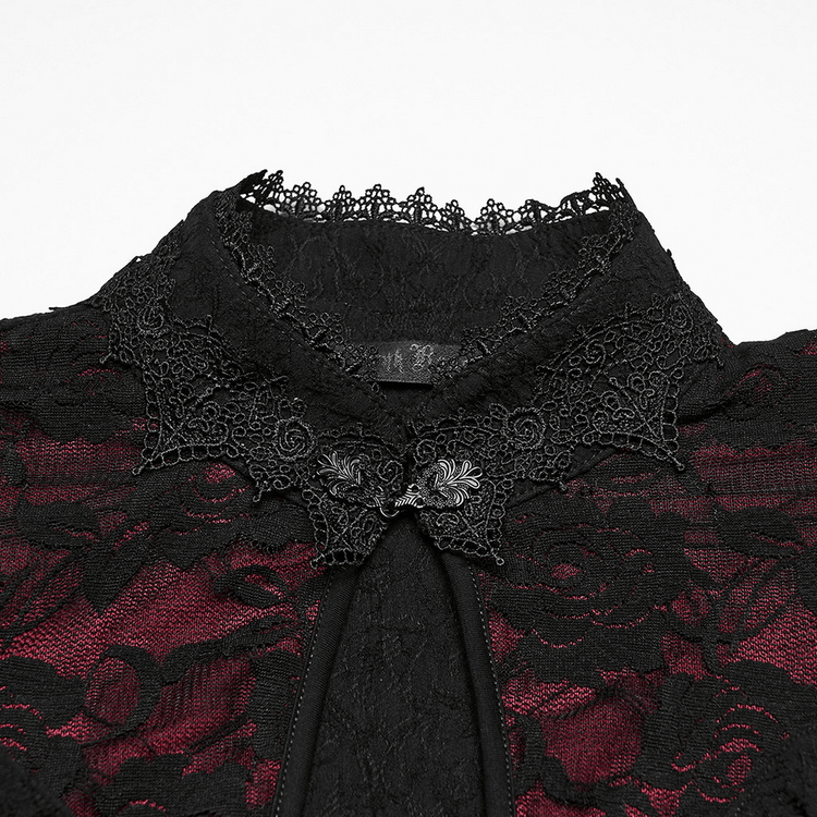 Dark Contrasting Gothic Lace Dress with Ruffles - image 7