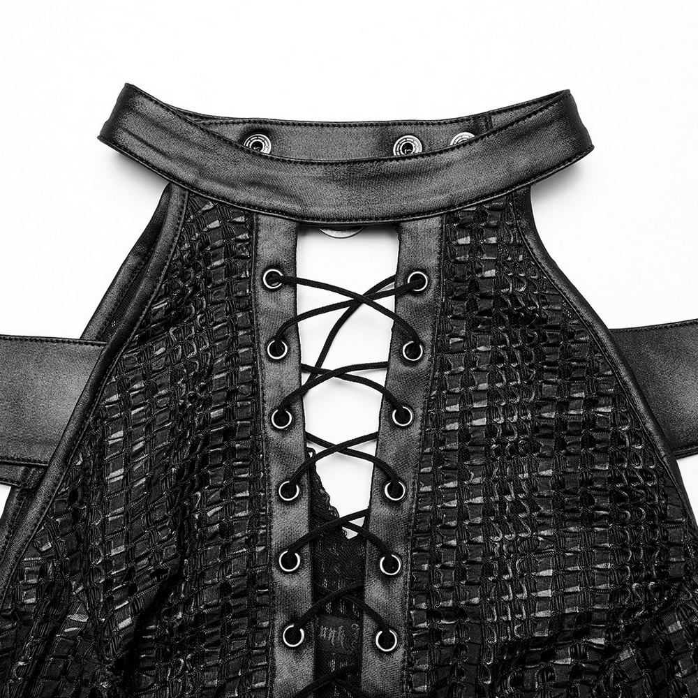Dark Enchantress Mesh Halter Gown with Cloak - image 9