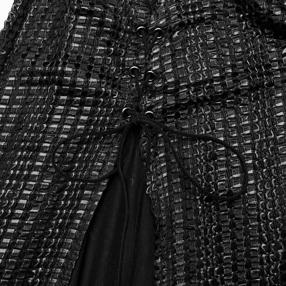 Dark Enchantress Mesh Halter Gown with Cloak - image 10