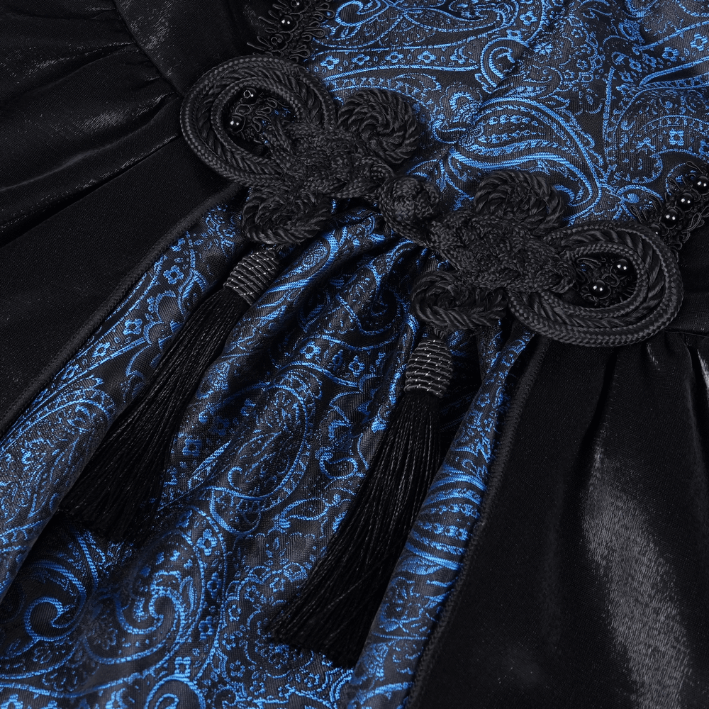 Gothic Lace and Satin Off-Shoulder Dress with Cross Detail - image 9