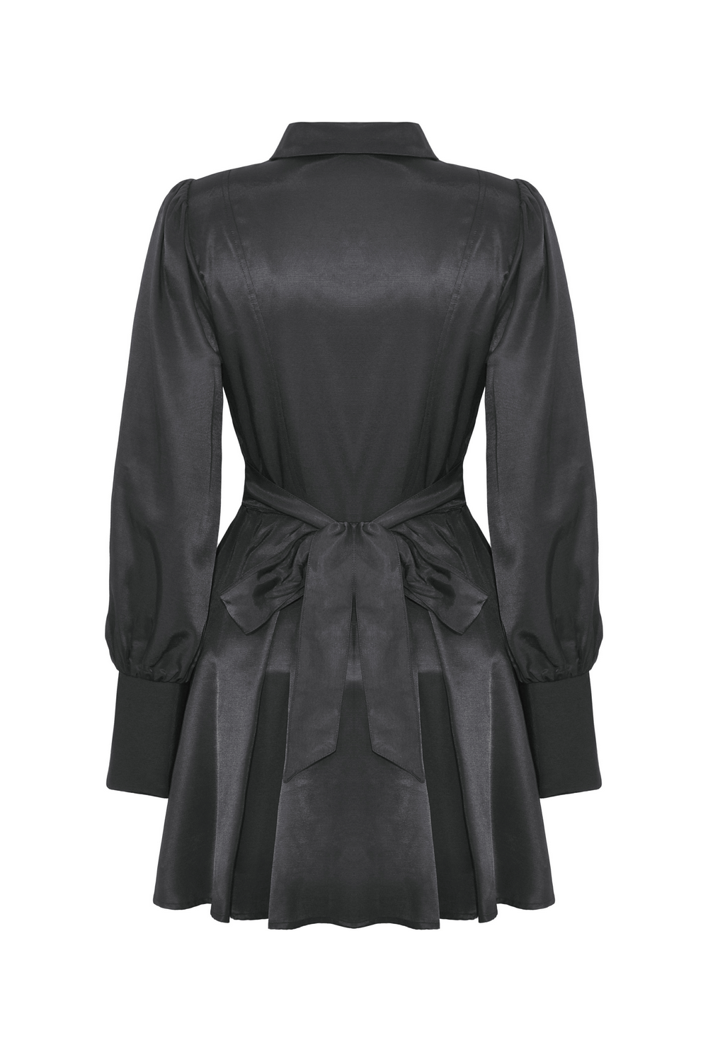 Dark Romance Ruffled Neckline Long-Sleeved Dress - image 5