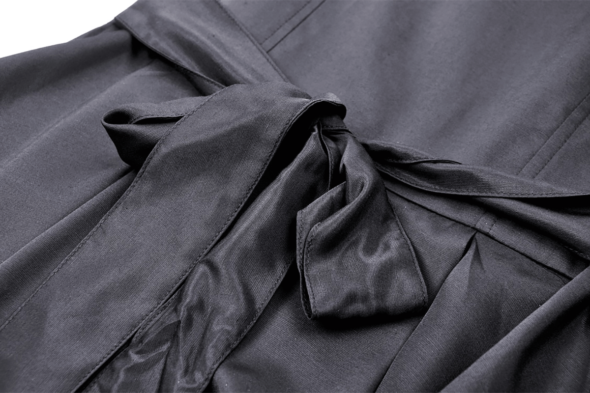 Dark Romance Ruffled Neckline Long-Sleeved Dress - image 11