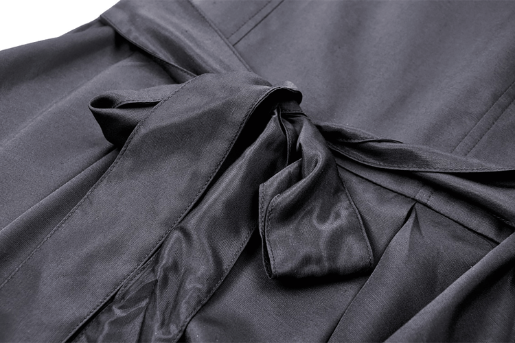 Dark Romance Ruffled Neckline Long-Sleeved Dress - image 11