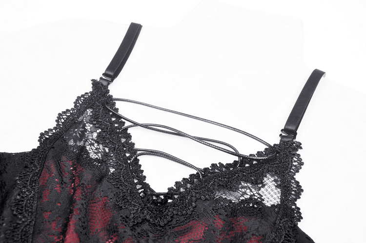 Dark Romantic Gothic Lace Off-Shoulder Mini Dress - image 6