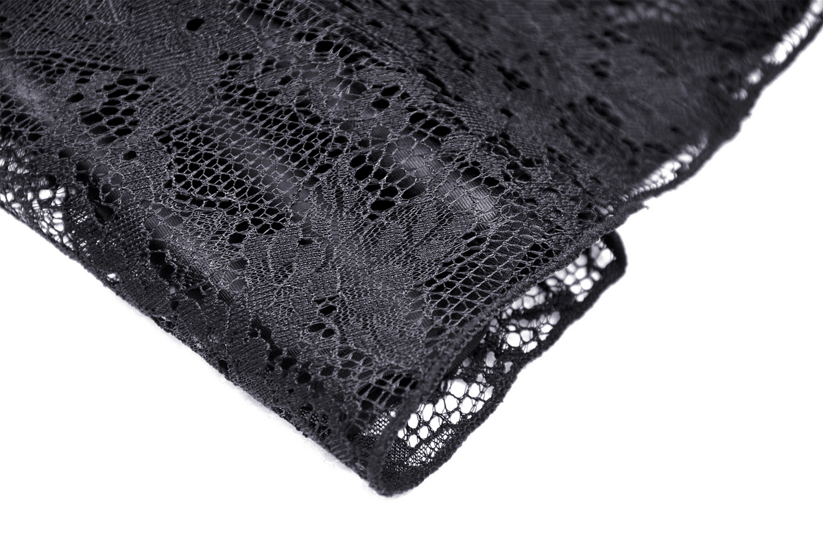 Dark Romantic Gothic Lace Off-Shoulder Mini Dress - image 7