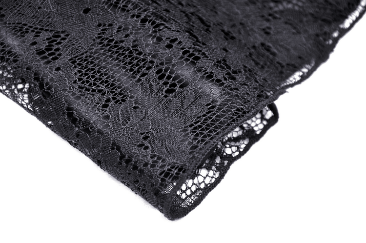 Dark Romantic Gothic Lace Off-Shoulder Mini Dress - image 7