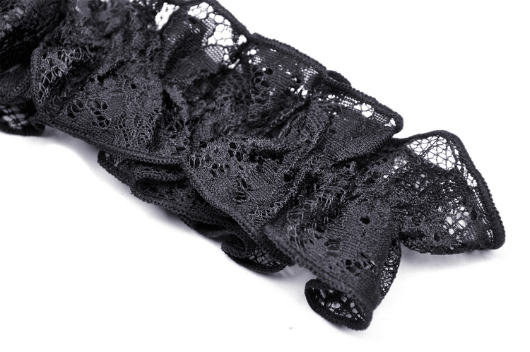 Dark Romantic Gothic Lace Off-Shoulder Mini Dress - image 11