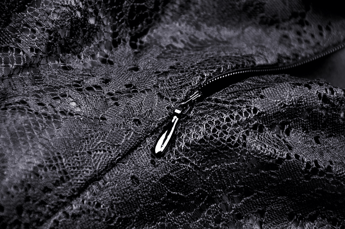 Dark Romantic Gothic Lace Off-Shoulder Mini Dress - image 12