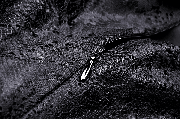 Dark Romantic Gothic Lace Off-Shoulder Mini Dress - image 12