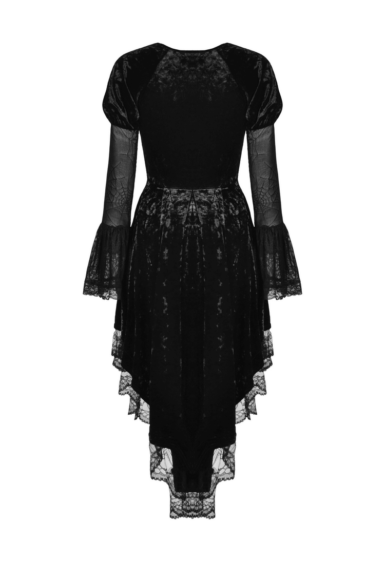 Dark Velveteen Spiderweb High-Low Dress - Embrace the Night - image 5