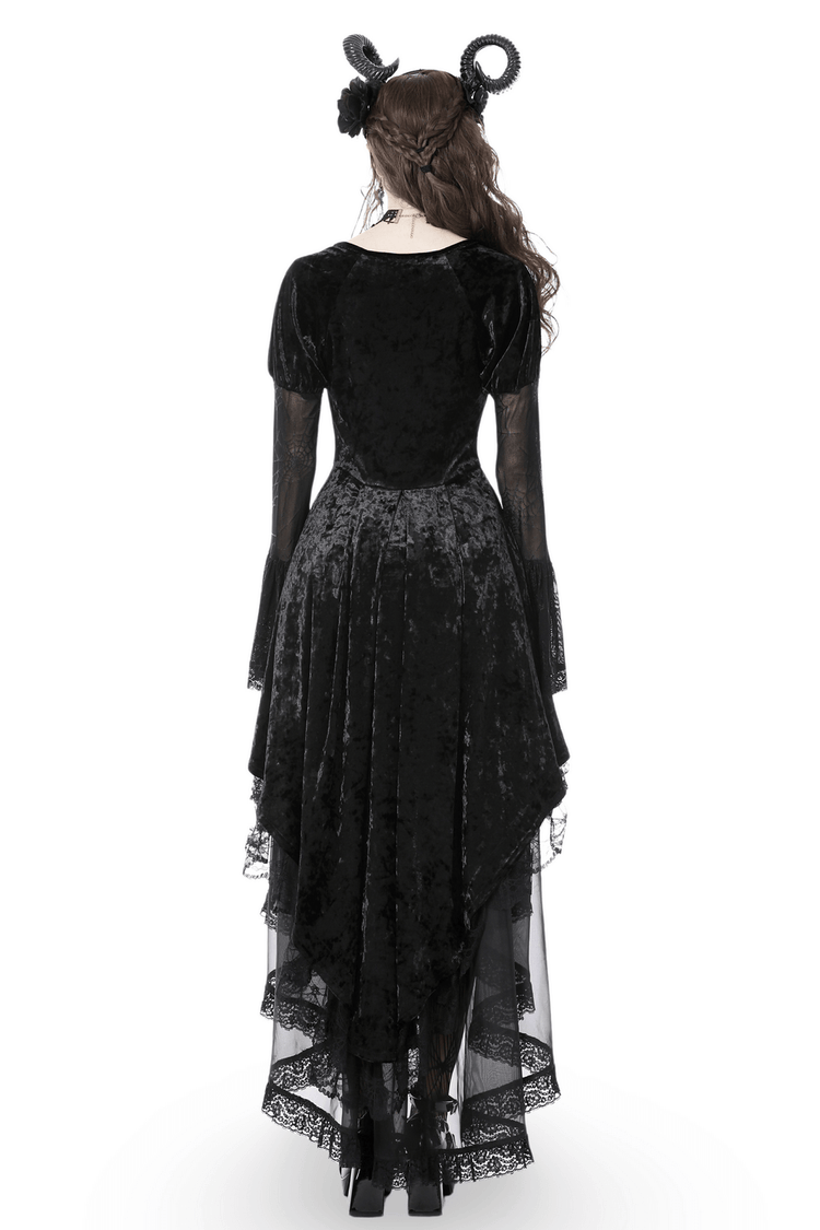 Dark Velveteen Spiderweb High-Low Dress - Embrace the Night - image 2