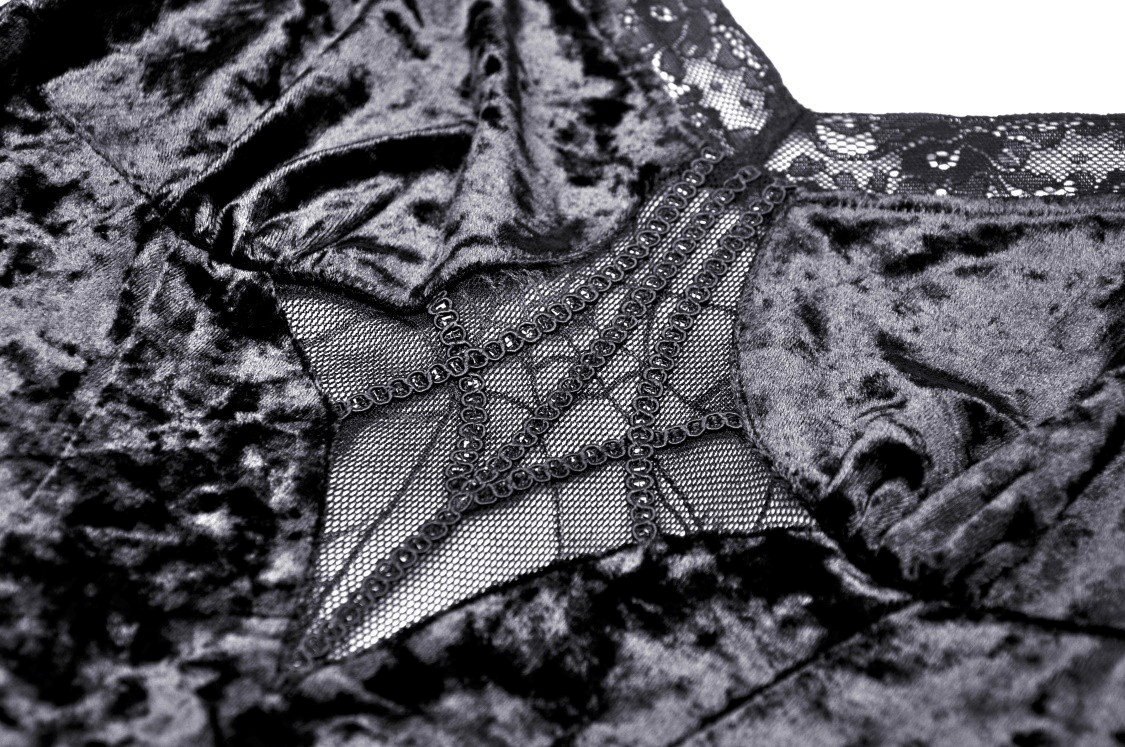 Dark Velveteen Spiderweb High-Low Dress - Embrace the Night - image 7
