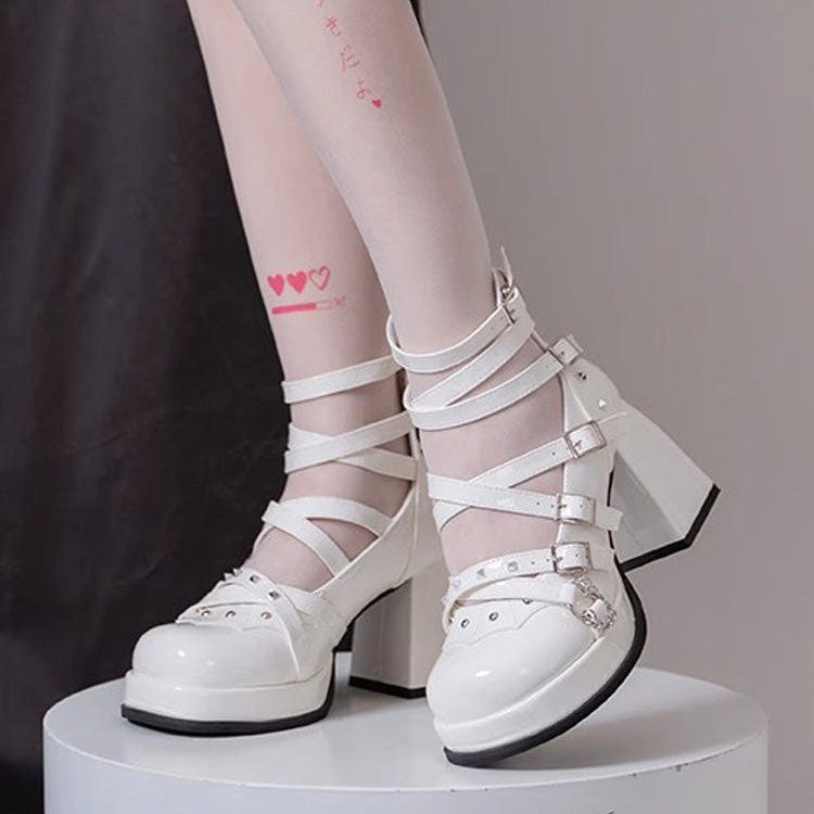 Gothic Punk Judgment Angel Patent Leather Lolita High Heels 2 Colors - Product - 7
