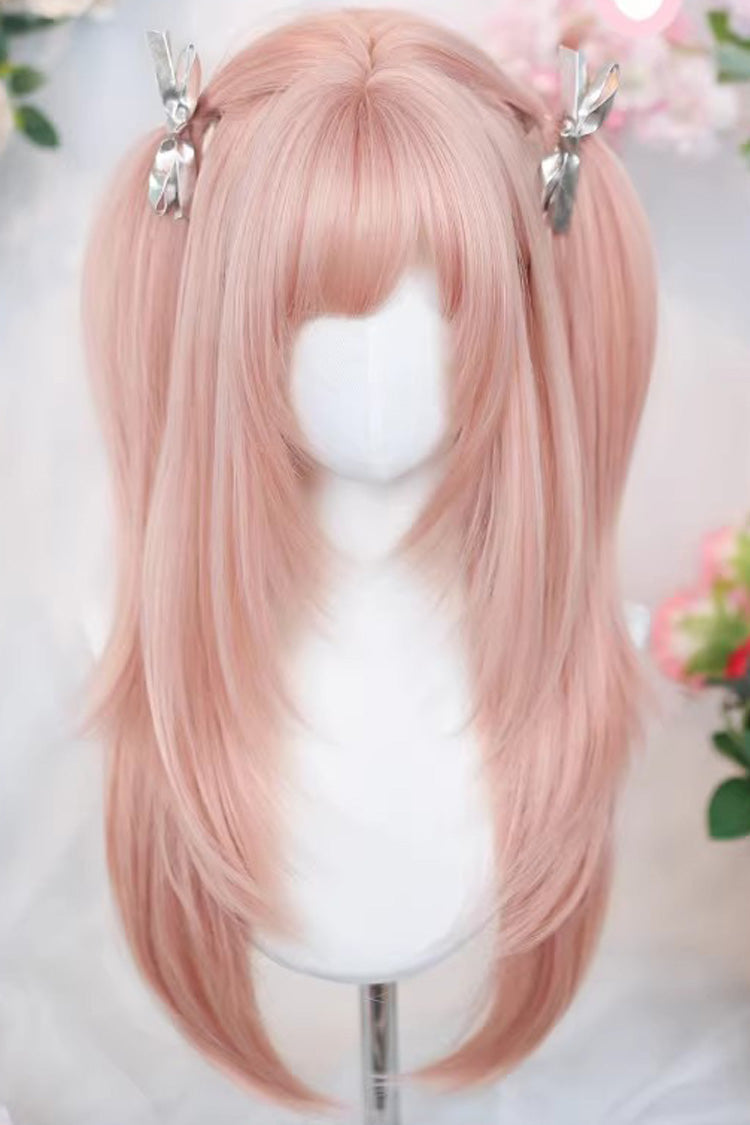 Cherry Pink Long Straight Hair Sweet Ins Lolita Wig - Cherry-Pink - 1