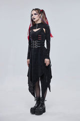 Black Bone Printed Strappy Zipper Women's Gothic Cape - Product - 7